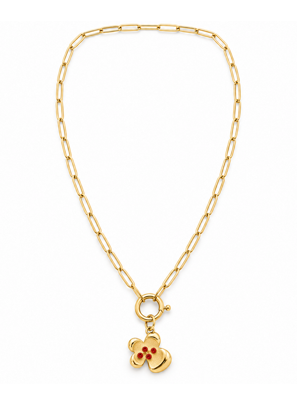 Cherry Flower Gold Necklace – complete necklace, studio packshot