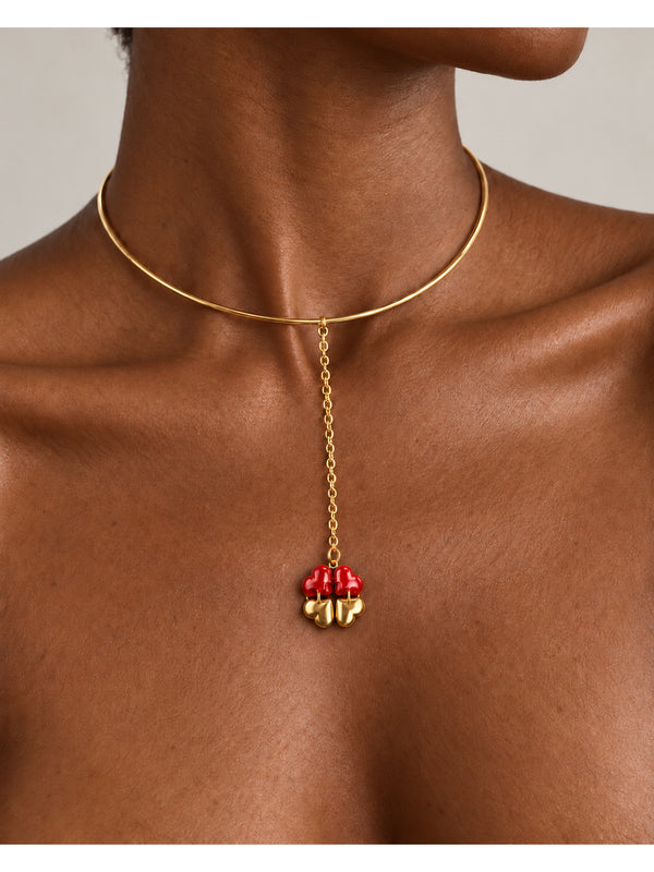 Lucky Charm Necklace – complete necklace worn by a model